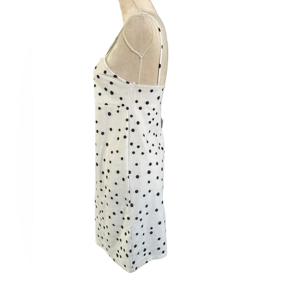 Zara white black polka dot spaghetti strap mini dress - Picture 3 of 5